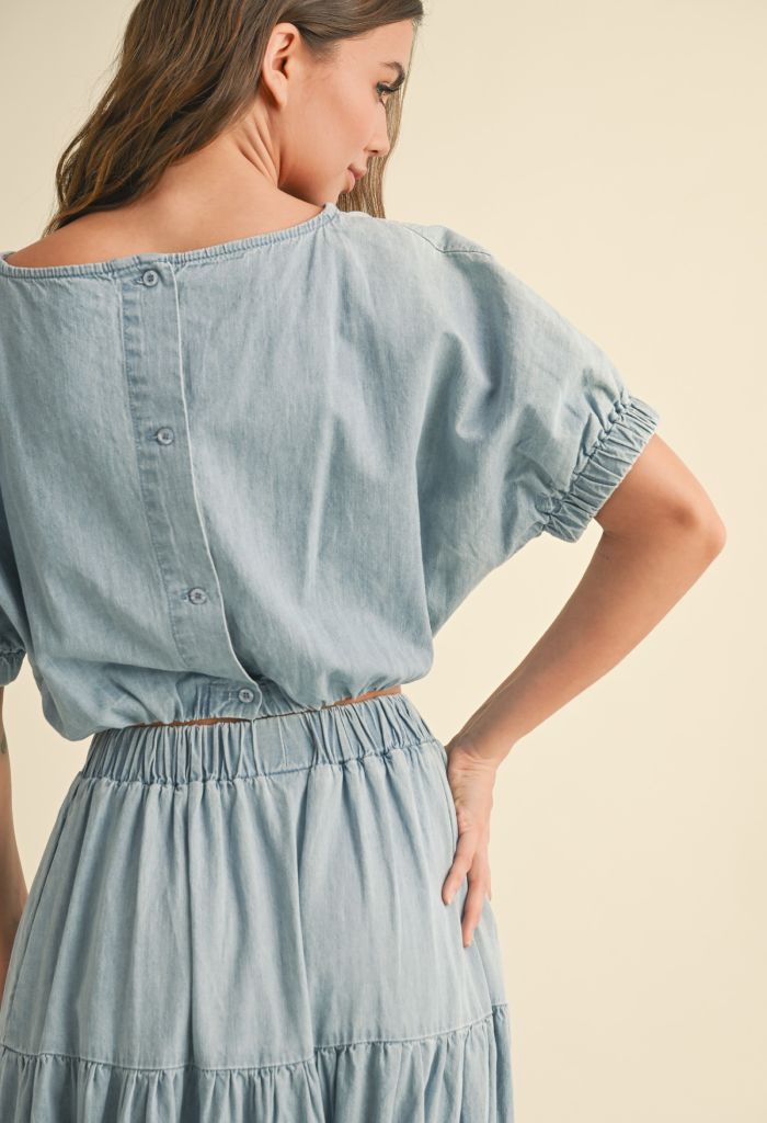 KK Bloom Callie Denim Top