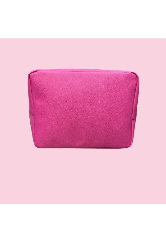 KK Bloom Large Pillow Talk Cosmetic Bag-Leather Hot Pink