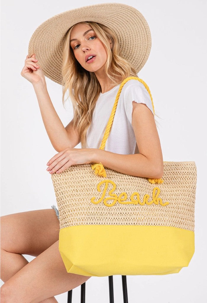 KK Bloom Beach Please Tote-Yellow