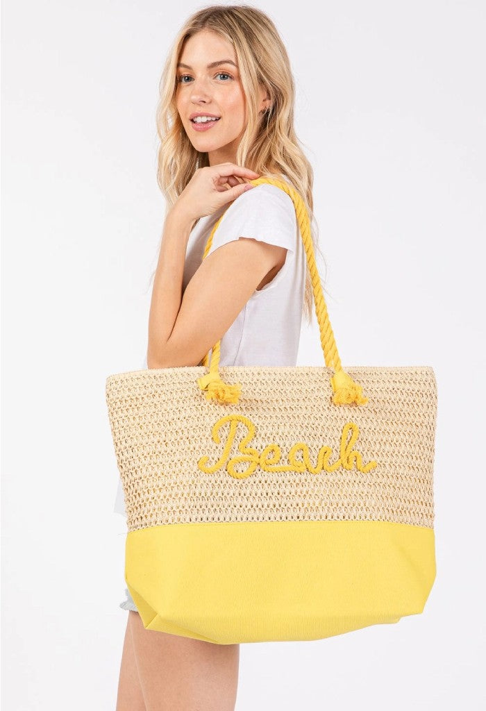 KK Bloom Beach Please Tote-Yellow