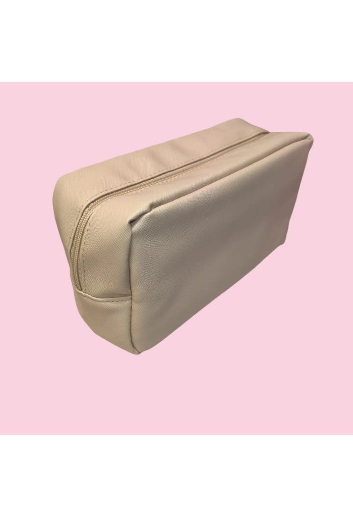 KK Bloom Medium Pillow Talk Cosmetic Bag-Leather Nude