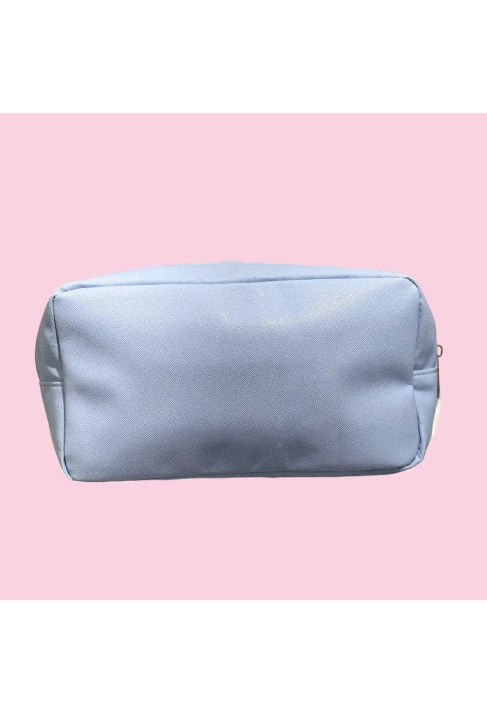 KK Bloom Medium Pillow Talk Cosmetic Bag-Leather Baby Blue