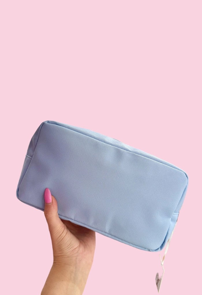 KK Bloom Medium Pillow Talk Cosmetic Bag-Leather Baby Blue