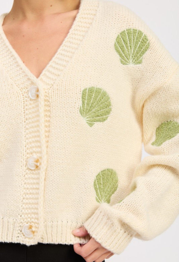 Emory Park Shelly Cardigan-Olive/Ivory