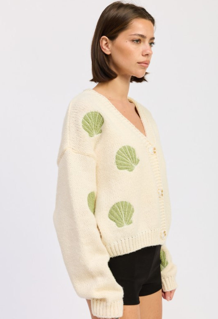 Emory Park Shelly Cardigan-Olive/Ivory