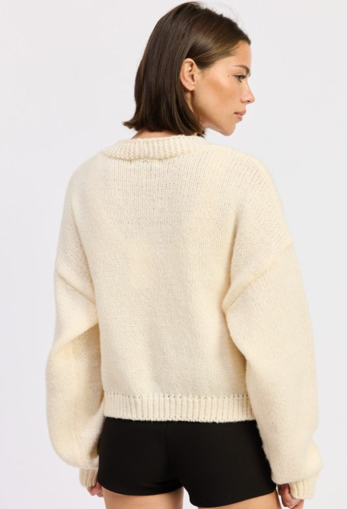 Emory Park Shelly Cardigan-Olive/Ivory