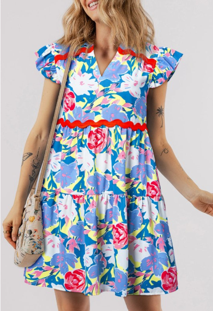 Juniper BLVD Monet Dress-Blue