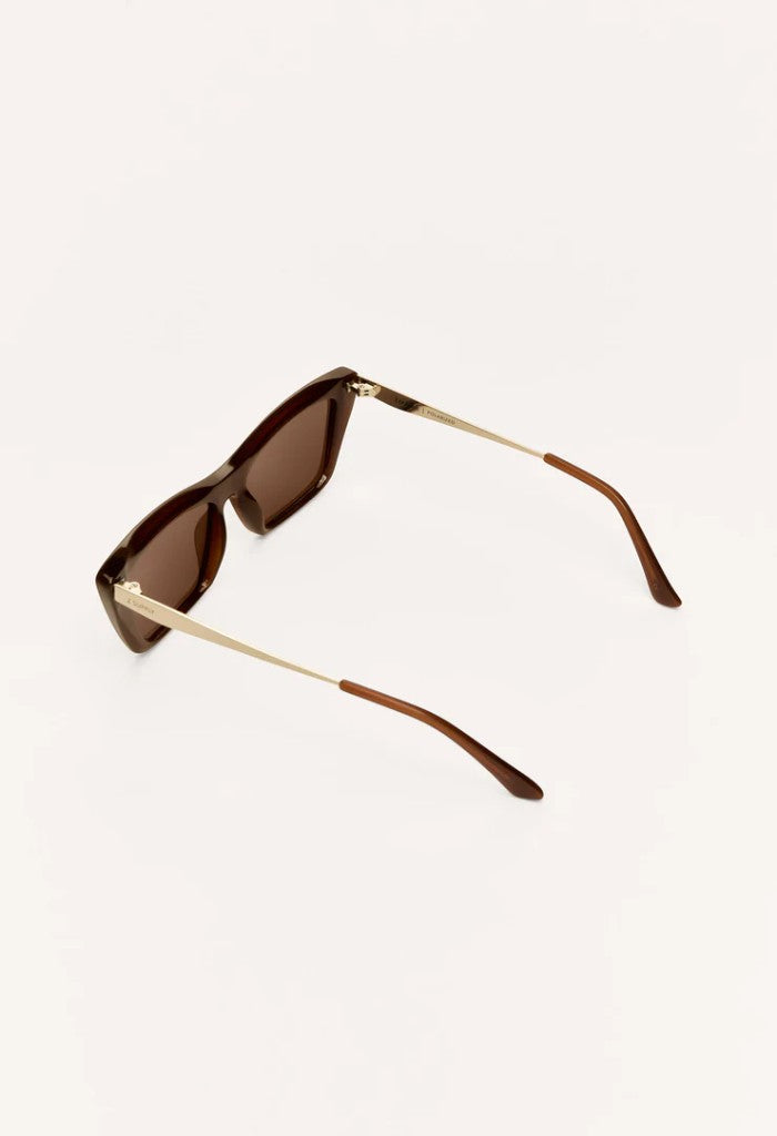 Z Supply Lookout Polarized Sunglasses-Chestnut Brown