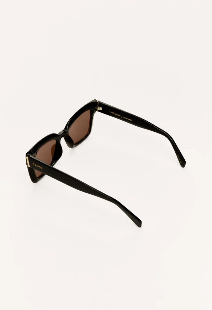 Z Supply Confidential Polarized Sunglasses-Polished Black