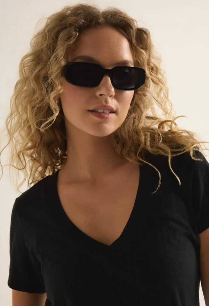 Z Supply Off Duty Polarized Sunglasses-Polished Black