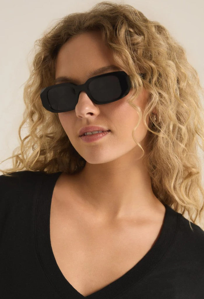 Z Supply Off Duty Polarized Sunglasses-Polished Black