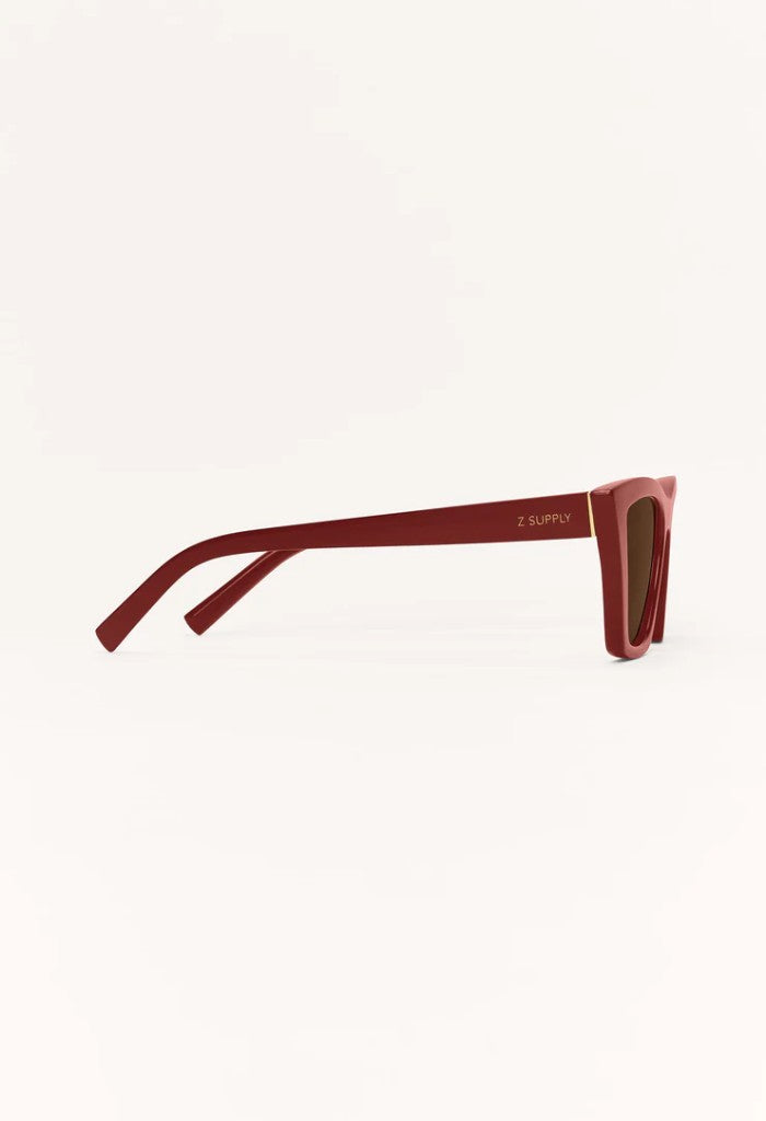 Z Supply Villa Polarized Sunglasses-Merlot Brown