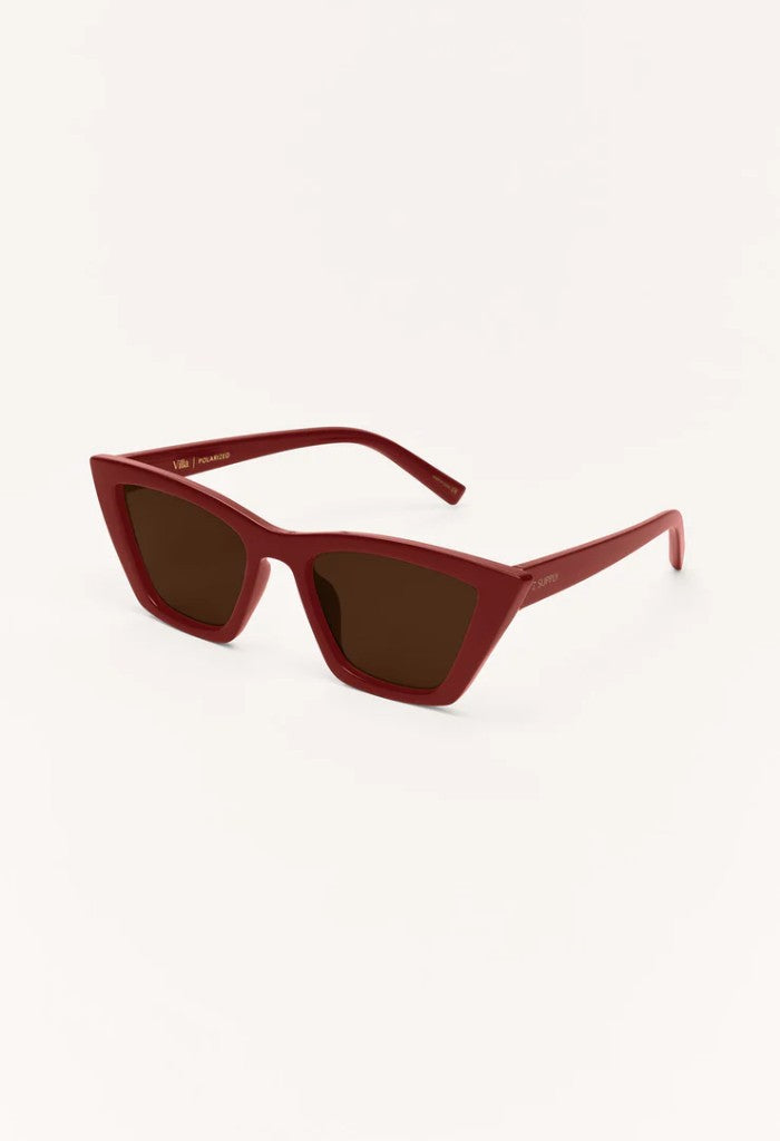 Z Supply Villa Polarized Sunglasses-Merlot Brown
