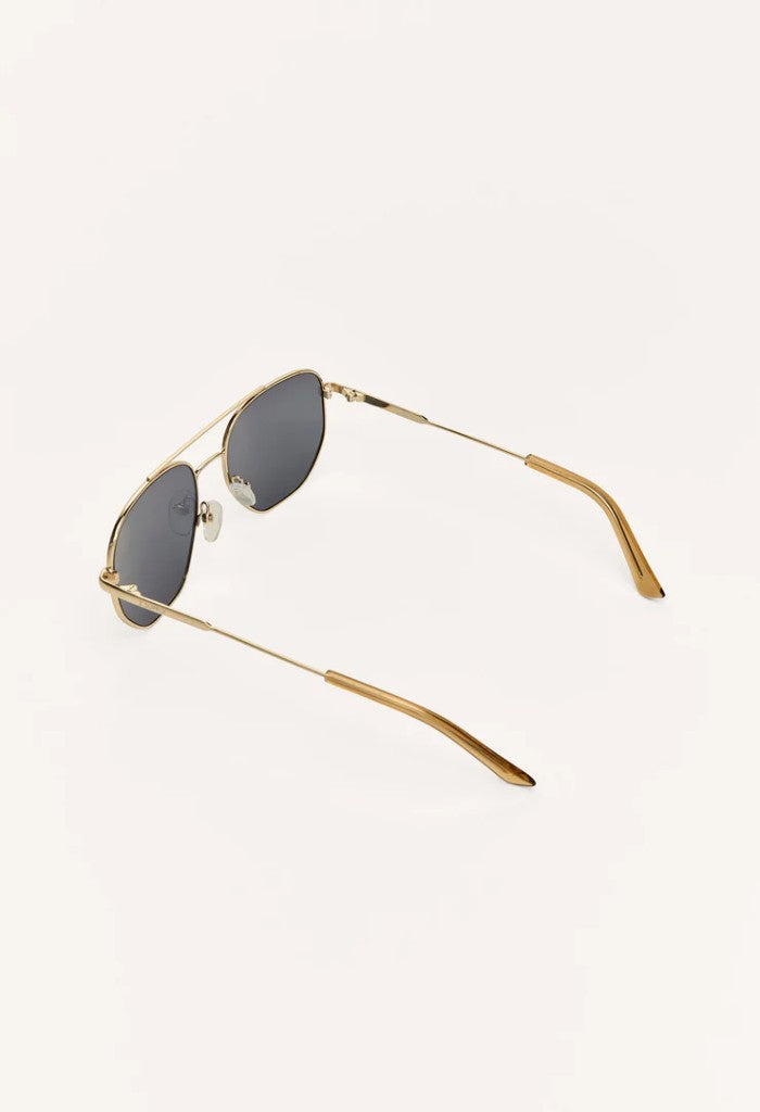 Z Supply Highway Polarized Sunglasses-Gold Grey