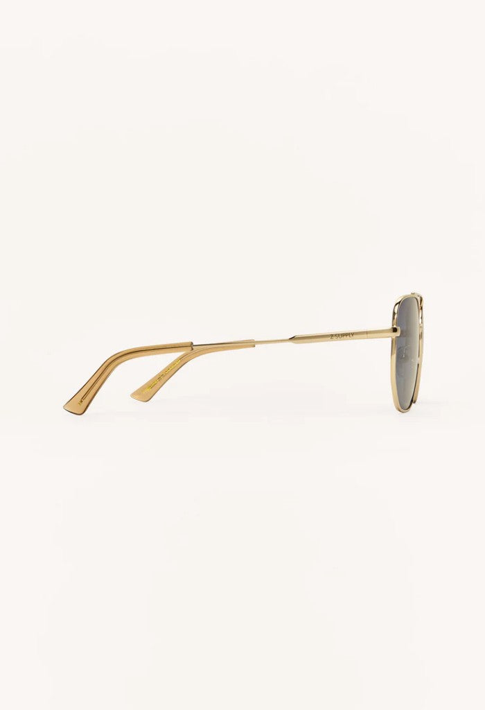 Z Supply Highway Polarized Sunglasses-Gold Grey