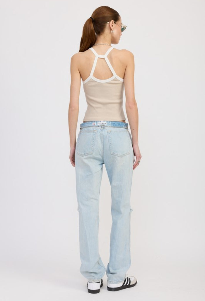 KK Bloom Sandy Shores Top-Taupe/Off White