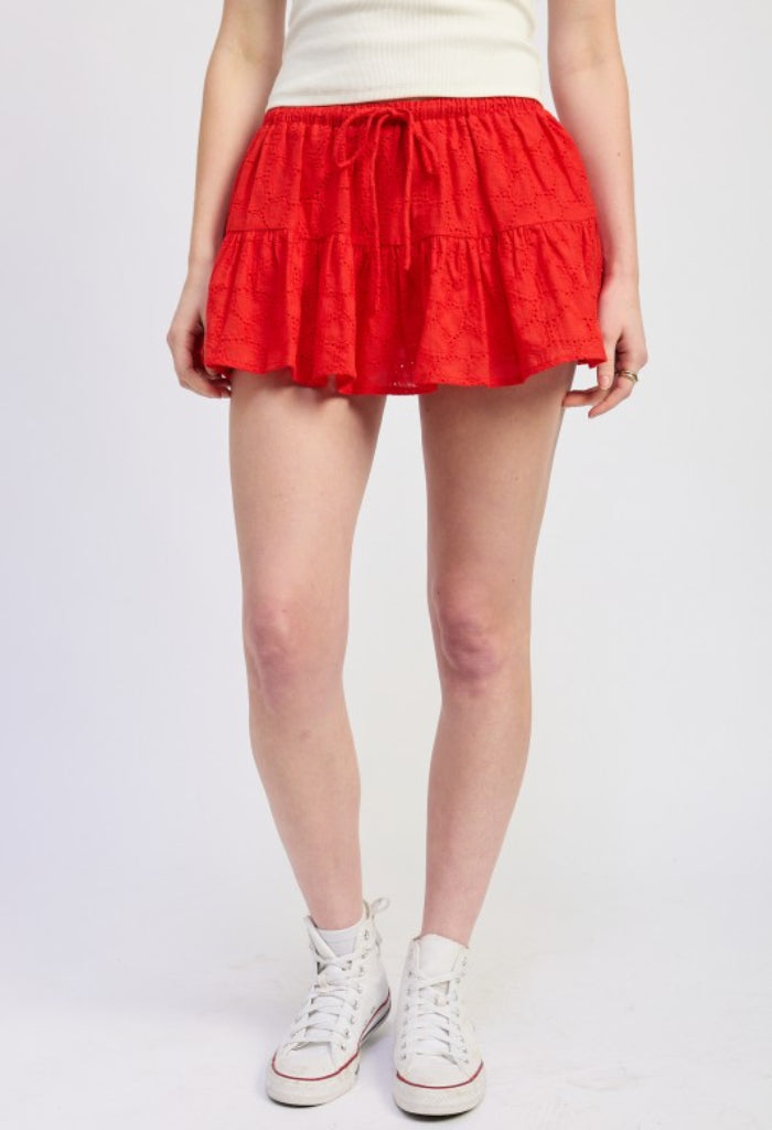 KK Bloom Valentina Mini Skort-Red