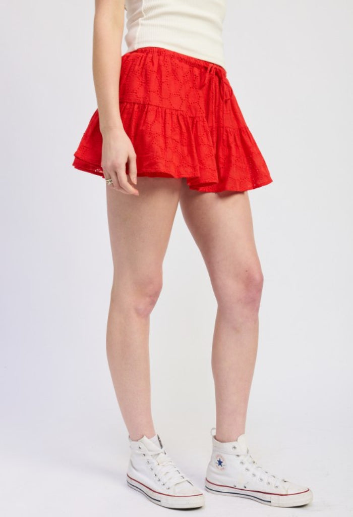 KK Bloom Valentina Mini Skort-Red