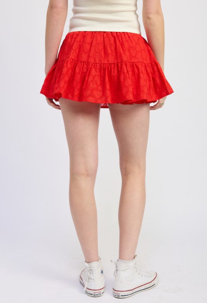 KK Bloom Valentina Mini Skort-Red
