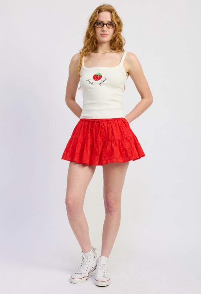 KK Bloom Valentina Mini Skort-Red