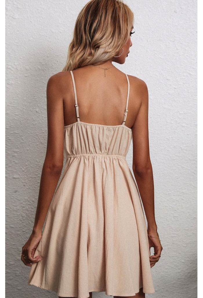 KK Bloom Simone Mini Dress-Beige