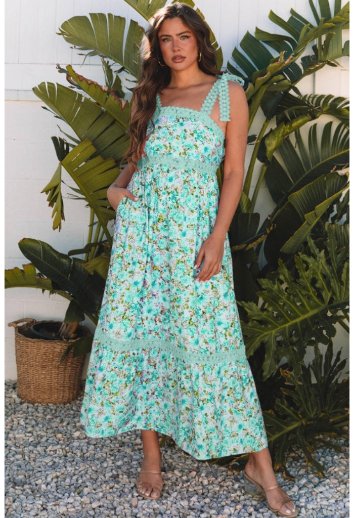 KK Bloom Bouquet Maxi Dress-Green