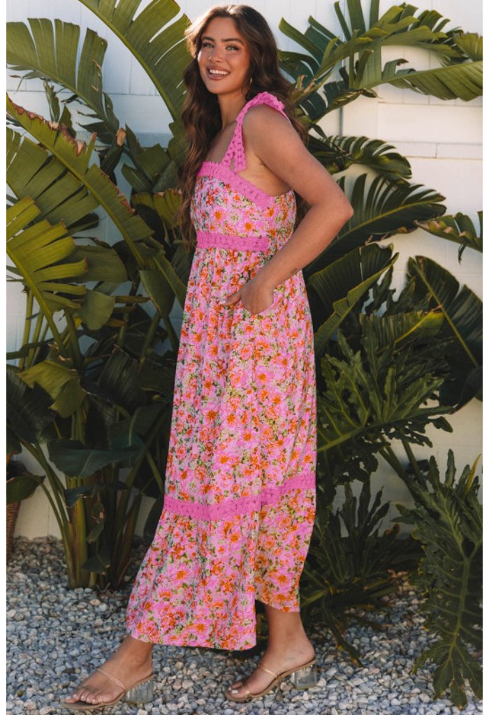 KK Bloom Bouquet Maxi Dress-Rose