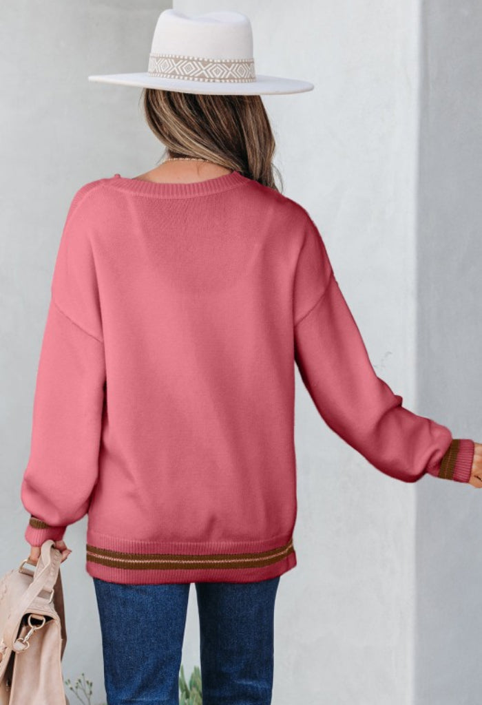 KK Bloom See You Cowboy Sweater-Peach Blossom