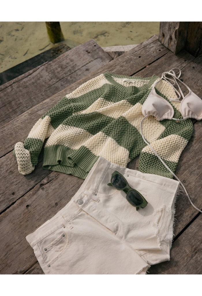 Z Supply Classic Hi-Rise Denim Short-Off White