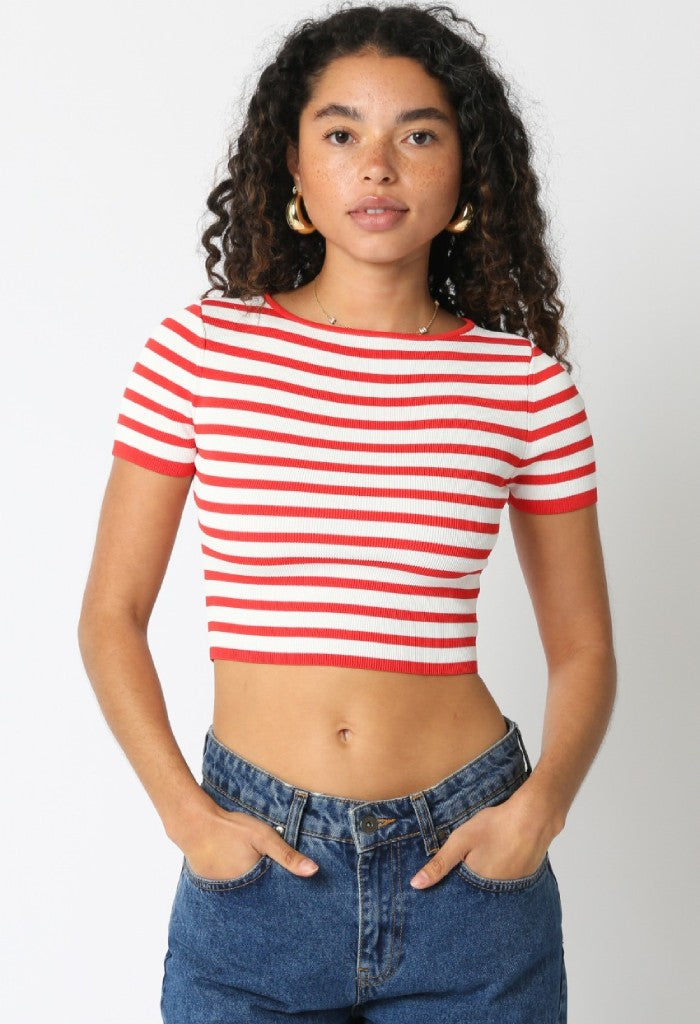 KK Bloom Poppy Knit Tee-Tangerine