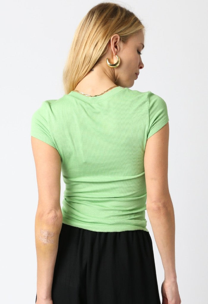 KK Bloom Perfect Rib Tee-Green