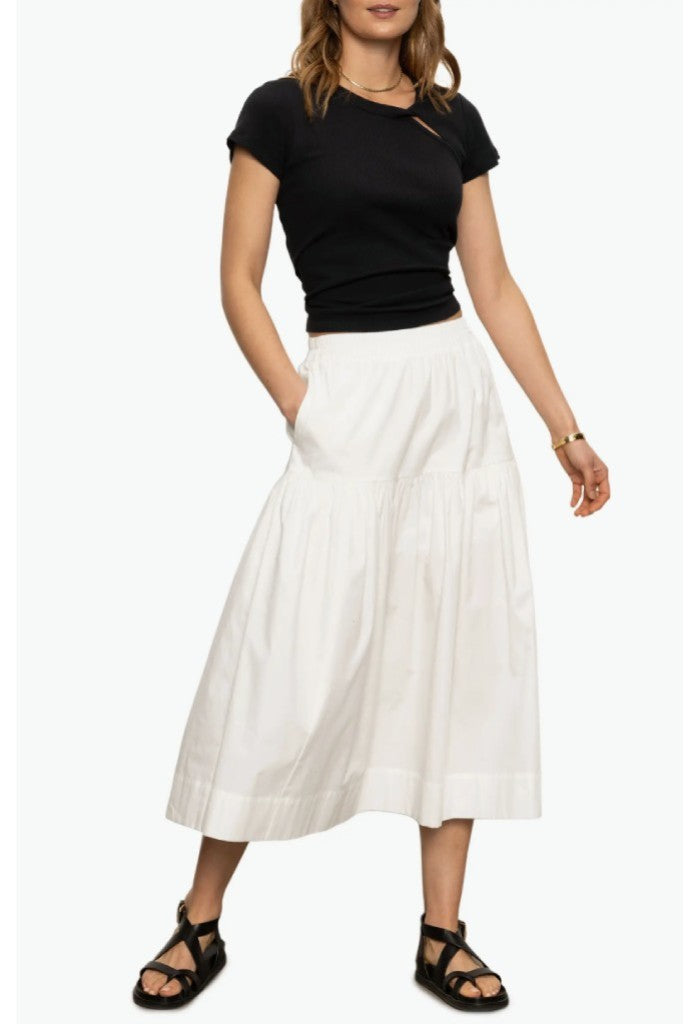 Sanctuary Clothing Poplin Prairie Skirt-White