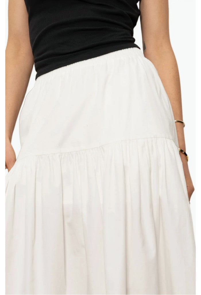Sanctuary Clothing Poplin Prairie Skirt-White