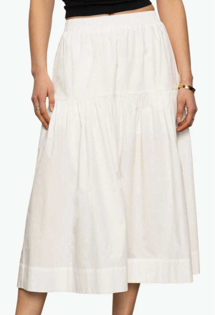 Sanctuary Clothing Poplin Prairie Skirt-White