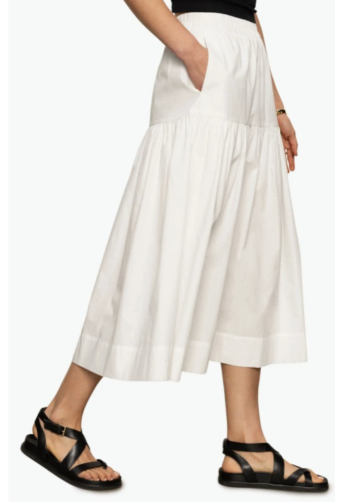 Sanctuary Clothing Poplin Prairie Skirt-White