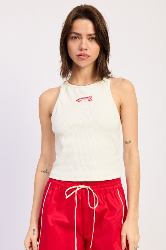 Emory Park Atlantis Tank Top-Off White/Pink