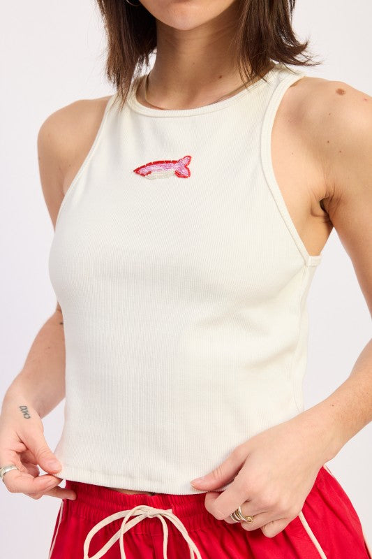 Emory Park Atlantis Tank Top-Off White/Pink