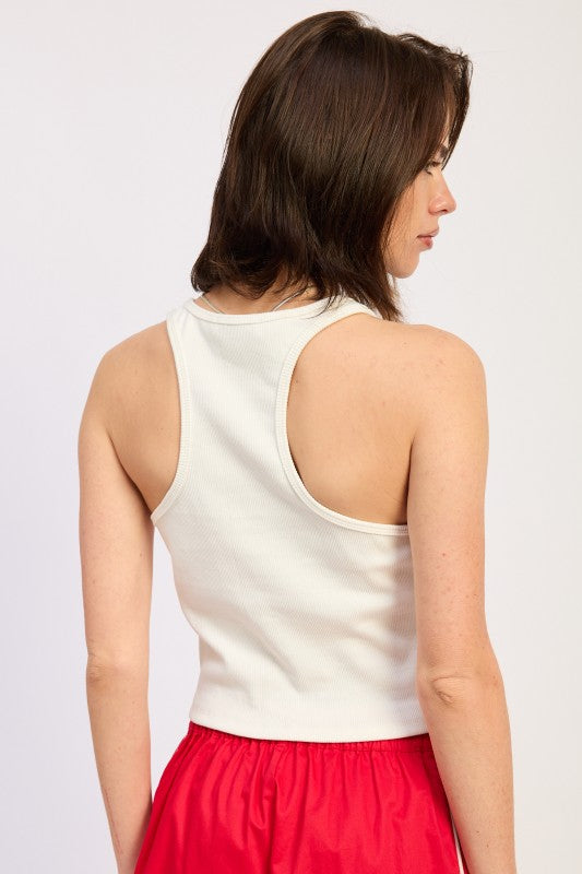 Emory Park Atlantis Tank Top-Off White/Pink