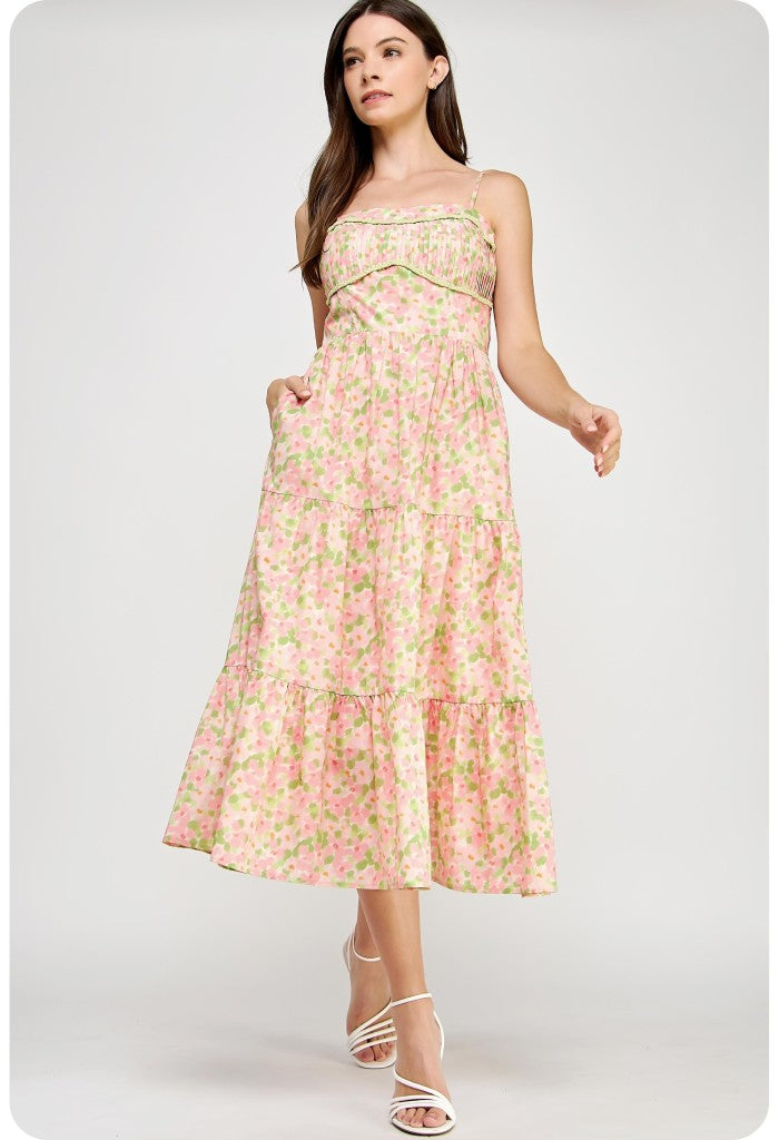 KK Bloom Honey Suckle Midi Dress