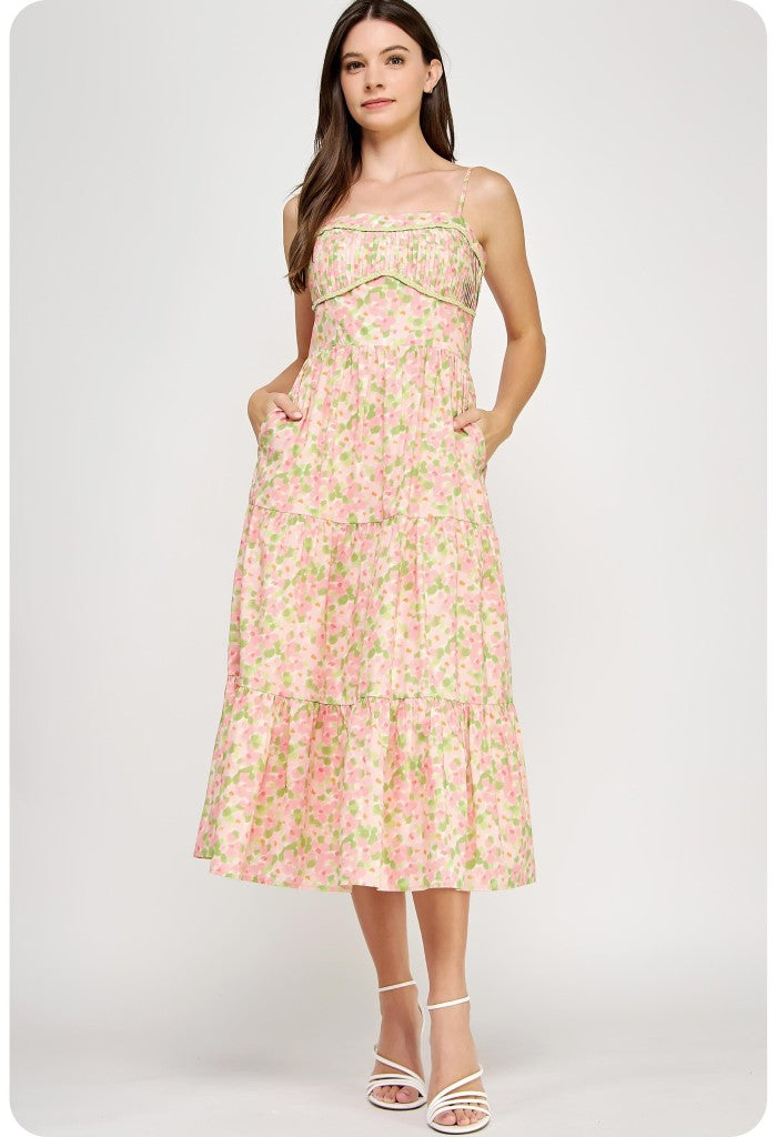 KK Bloom Honey Suckle Midi Dress