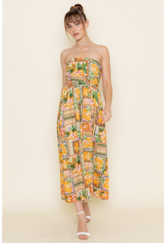 KK Bloom Watercolor Floral Maxi Dress