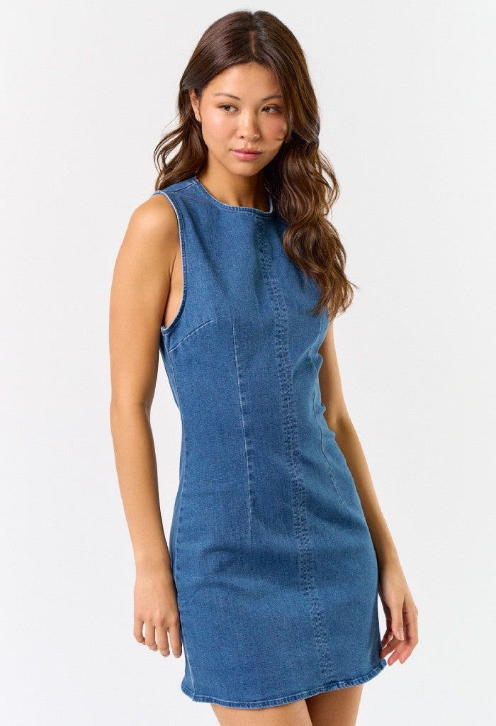 KK Bloom Ellie Mini Dress-Denim