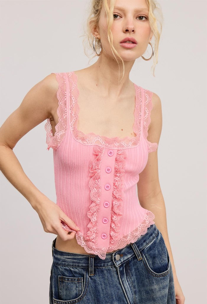 KK Bloom Bubblegum Tank Top-Pink