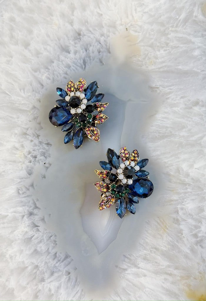 KK Bloom Glenda Earrings-Navy