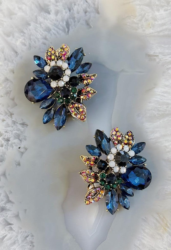 KK Bloom Glenda Earrings-Navy