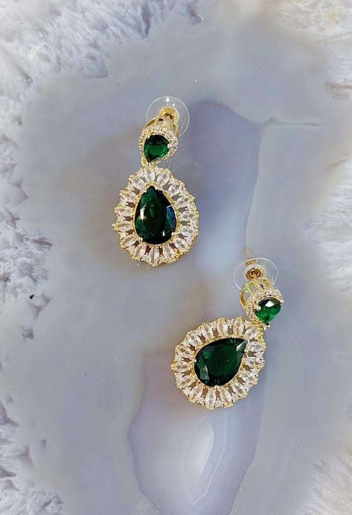KK Bloom Danielle Earrings-Emerald