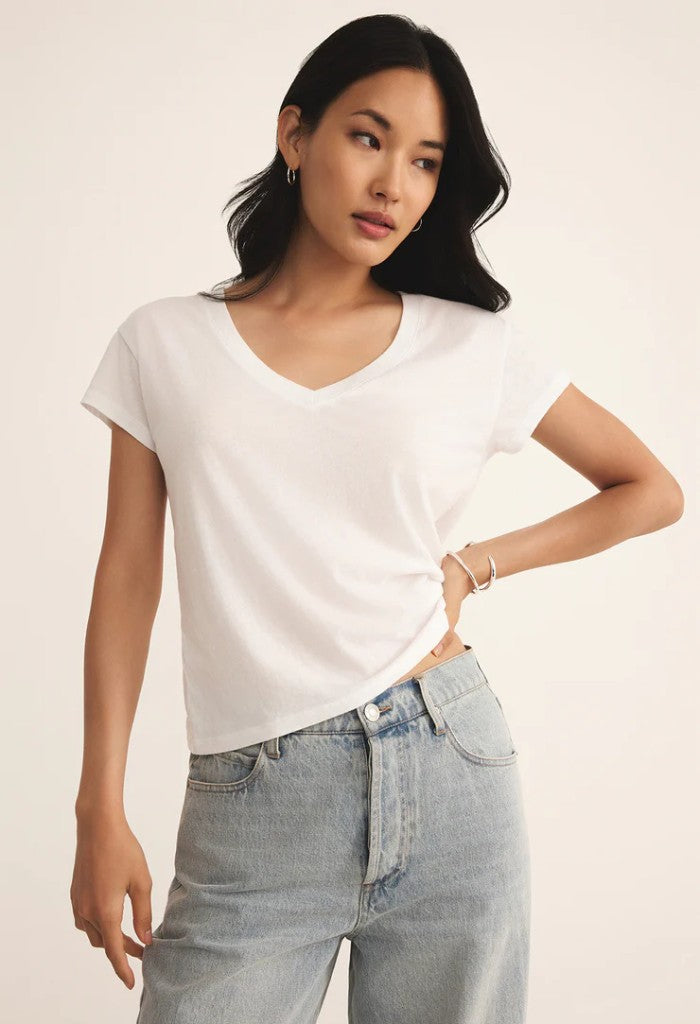 Z Supply Modern V-Neck Tee-White