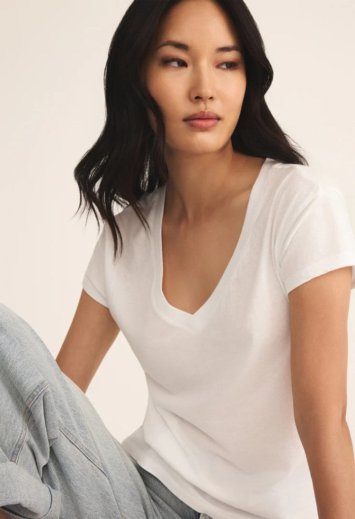 Z Supply Modern V-Neck Tee-White