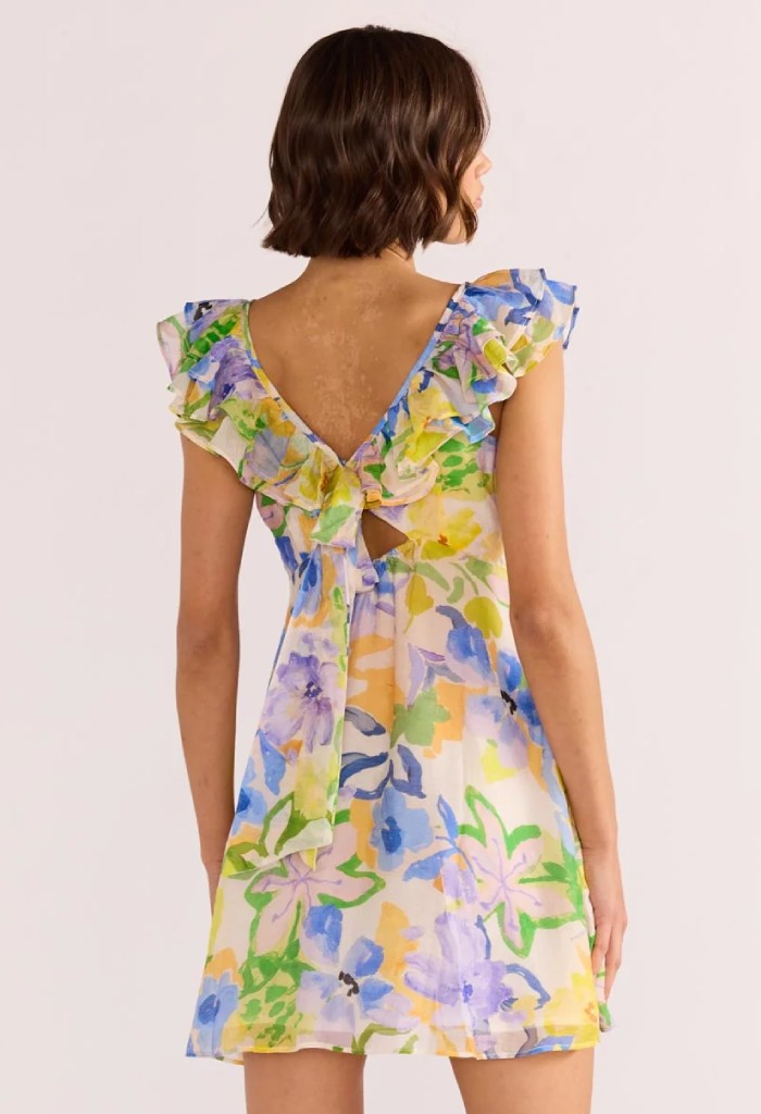 Minkpink Fable Frill Mini Dress-Painterly Floral