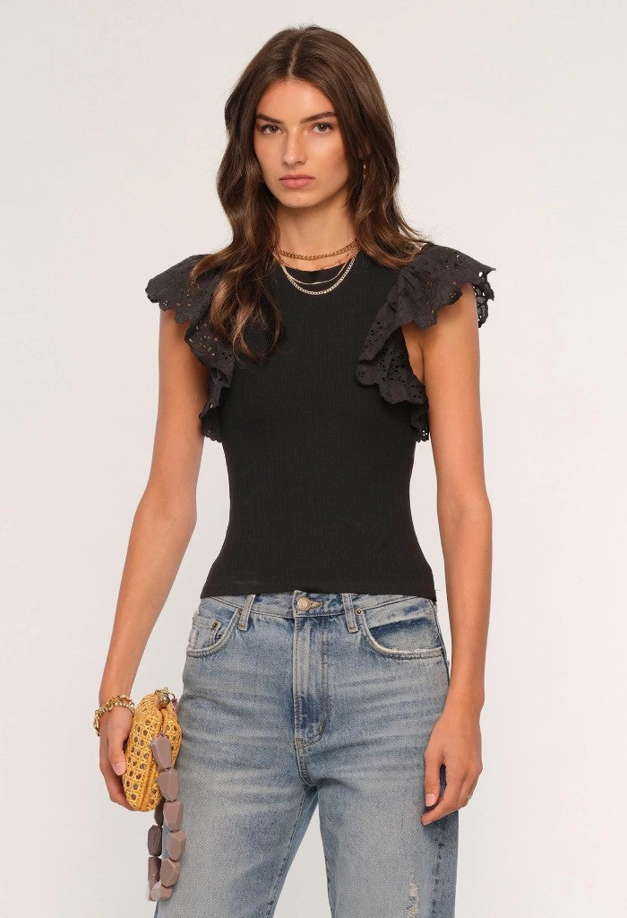 Heartloom Greta Top-Black